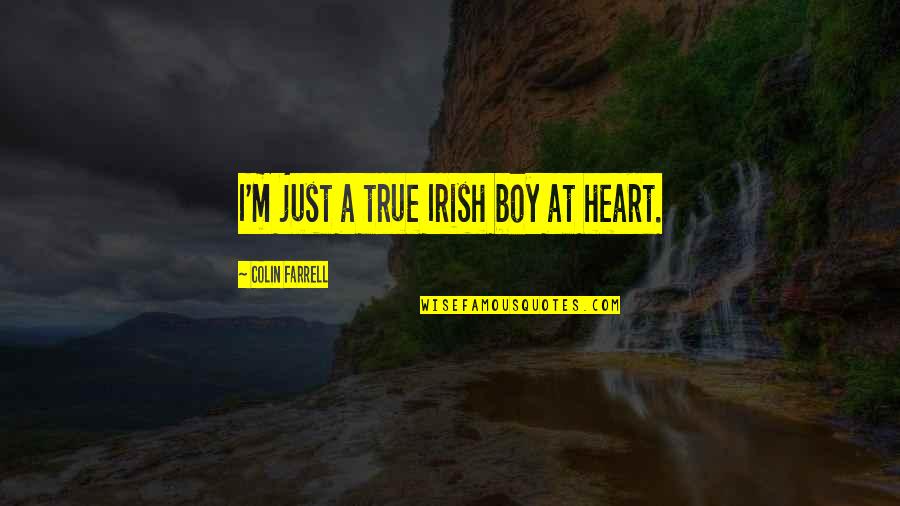 Bushie Quotes By Colin Farrell: I'm just a true Irish boy at heart.