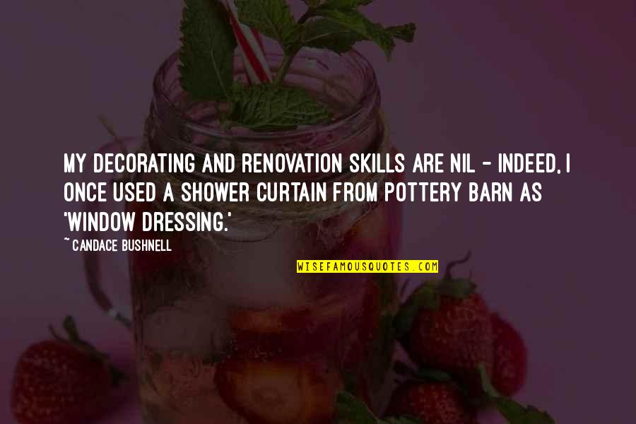 Bushnell Quotes By Candace Bushnell: My decorating and renovation skills are nil -