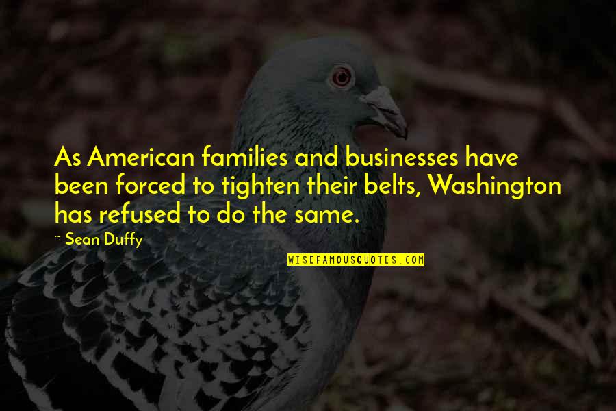 Bushy Quotes By Sean Duffy: As American families and businesses have been forced