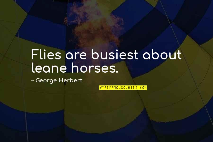 Busiest Quotes By George Herbert: Flies are busiest about leane horses.