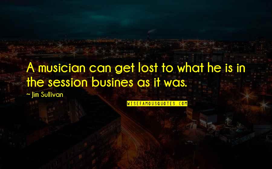 Busines Quotes By Jim Sullivan: A musician can get lost to what he