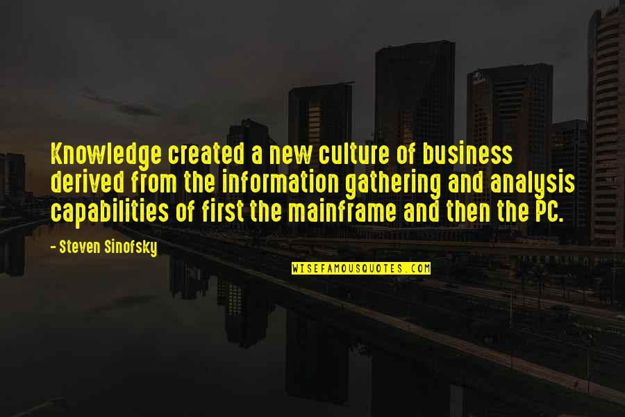 Business Analysis Quotes By Steven Sinofsky: Knowledge created a new culture of business derived