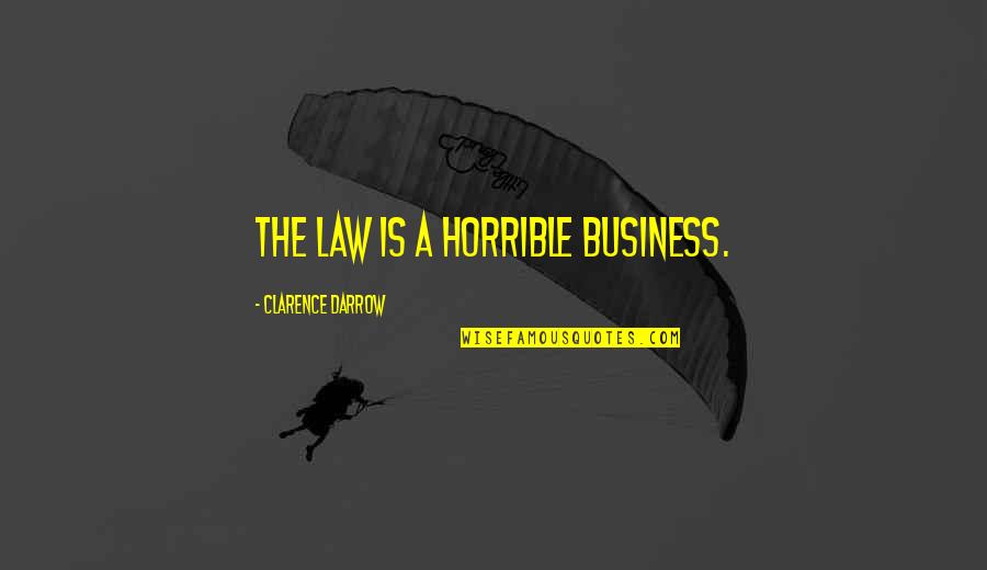 Business And Law Quotes By Clarence Darrow: The law is a horrible business.
