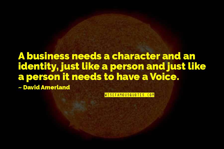 Business And Marketing Quotes By David Amerland: A business needs a character and an identity,