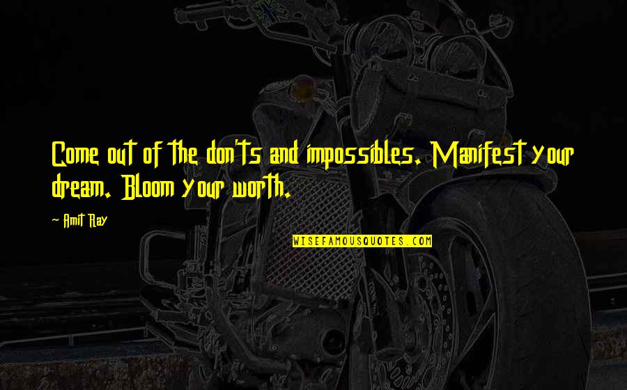 Business And Quotes By Amit Ray: Come out of the don'ts and impossibles. Manifest