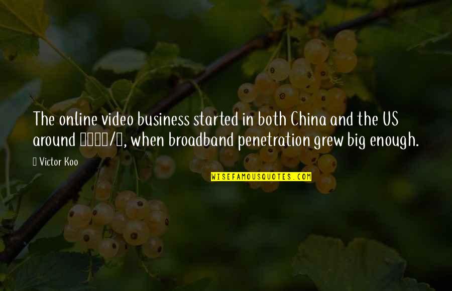Business Broadband Quotes By Victor Koo: The online video business started in both China