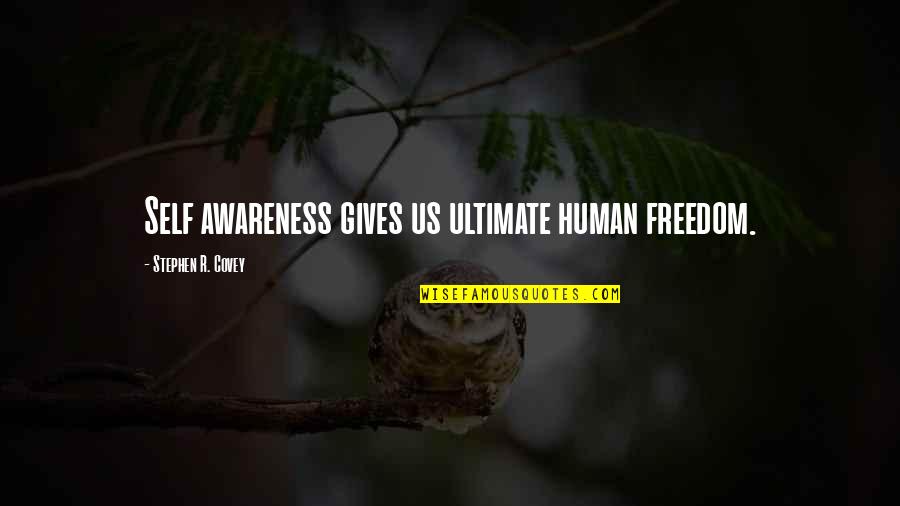 Business Challenge Quotes By Stephen R. Covey: Self awareness gives us ultimate human freedom.