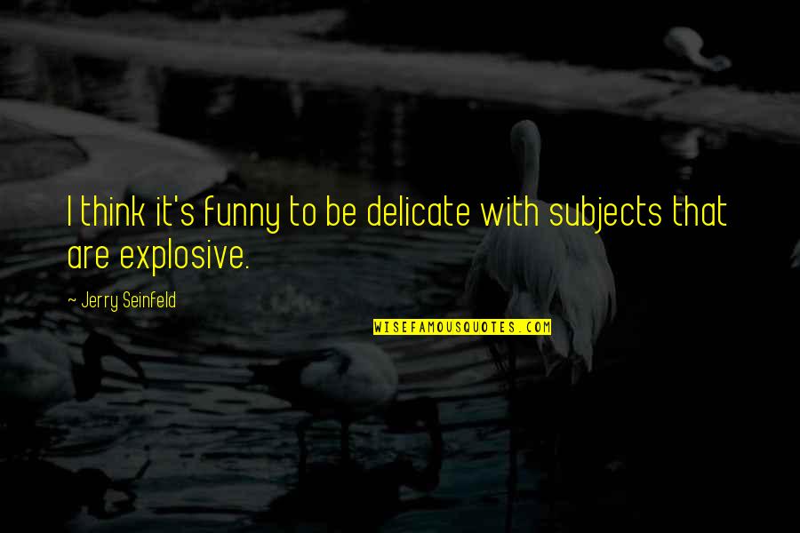Business Discussion Quotes By Jerry Seinfeld: I think it's funny to be delicate with Business Discussion Quotes By Jerry Seinfeld: I think it's funny to be delicate with
