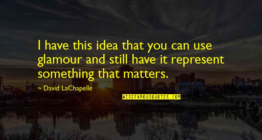 Business Financing Quotes By David LaChapelle: I have this idea that you can use