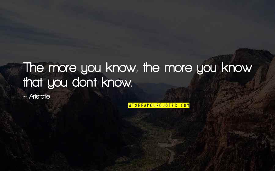 Business Icons Quotes By Aristotle.: The more you know, the more you know