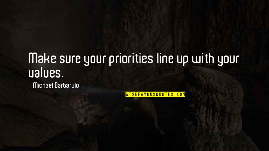 Business Leadership Quotes By Michael Barbarulo: Make sure your priorities line up with your