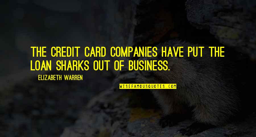 Business Loan Quotes By Elizabeth Warren: The credit card companies have put the loan