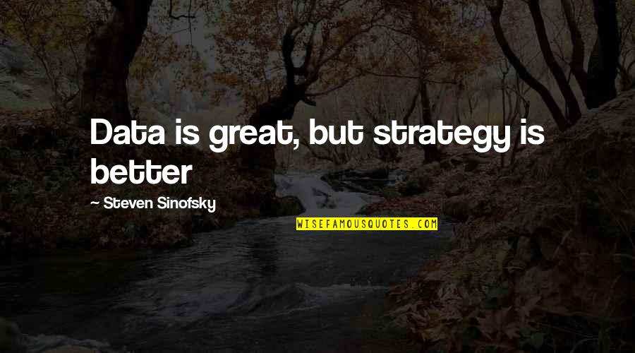 Business Management Quotes By Steven Sinofsky: Data is great, but strategy is better Business Management Quotes By Steven Sinofsky: Data is great, but strategy is better