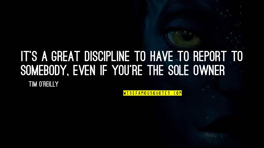 Business Management Quotes By Tim O'Reilly: It's a great discipline to have to report