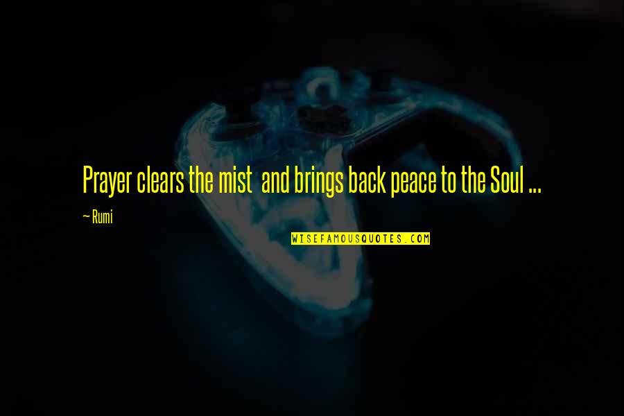Business Management Success Quotes By Rumi: Prayer clears the mist and brings back peace
