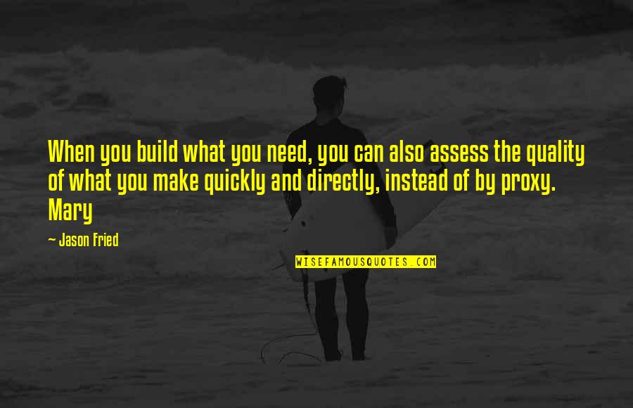 Business Maxims Quotes By Jason Fried: When you build what you need, you can