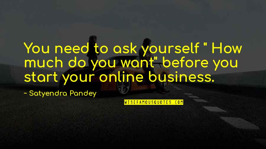 Business Motivational Quotes By Satyendra Pandey: You need to ask yourself " How much