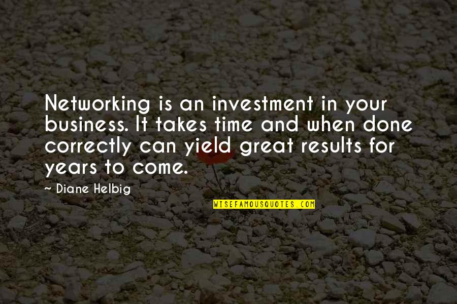 Business Networking Quotes By Diane Helbig: Networking is an investment in your business. It