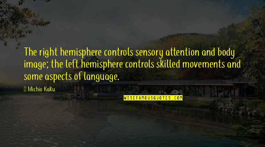 Business Objective Quotes By Michio Kaku: The right hemisphere controls sensory attention and body