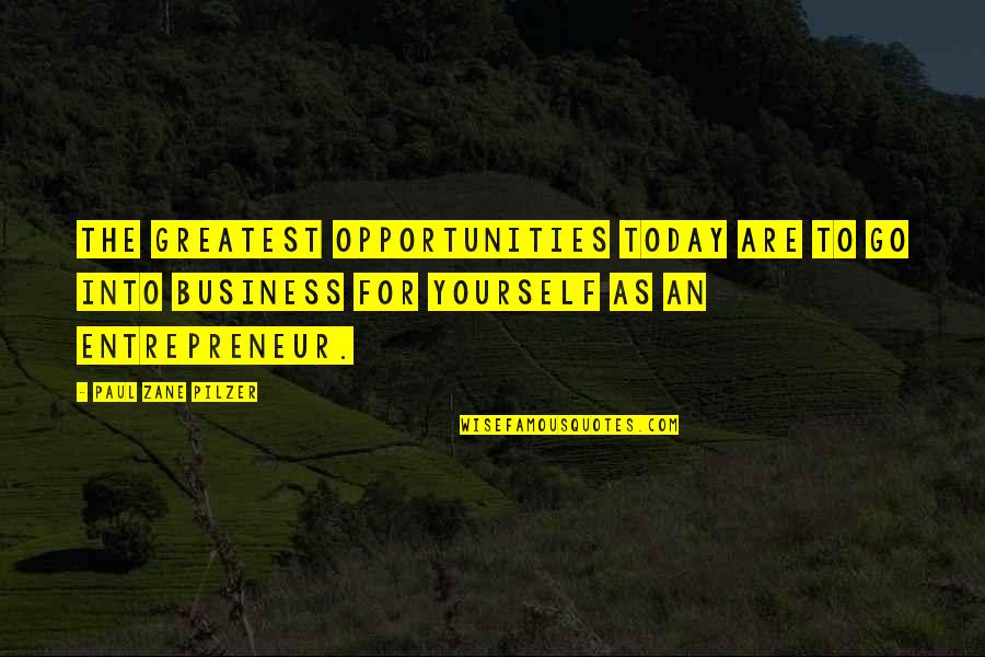 Business Opportunities Quotes By Paul Zane Pilzer: The greatest opportunities today are to go into