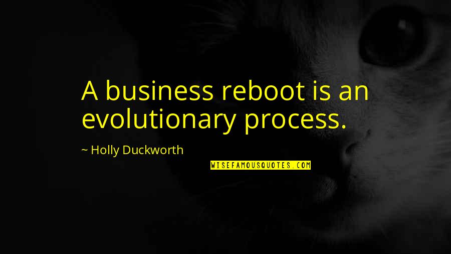 Business Process Quotes By Holly Duckworth: A business reboot is an evolutionary process.