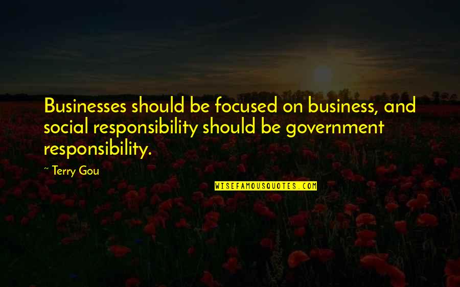 Business Social Responsibility Quotes By Terry Gou: Businesses should be focused on business, and social