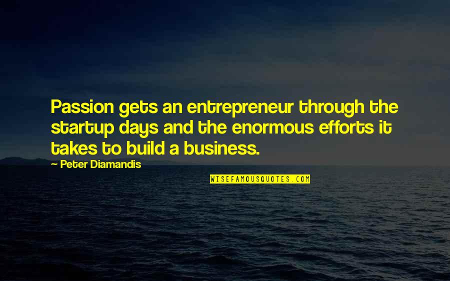Business Startup Quotes By Peter Diamandis: Passion gets an entrepreneur through the startup days