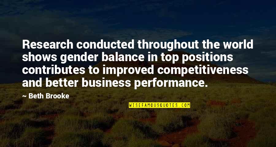Business World Quotes By Beth Brooke: Research conducted throughout the world shows gender balance