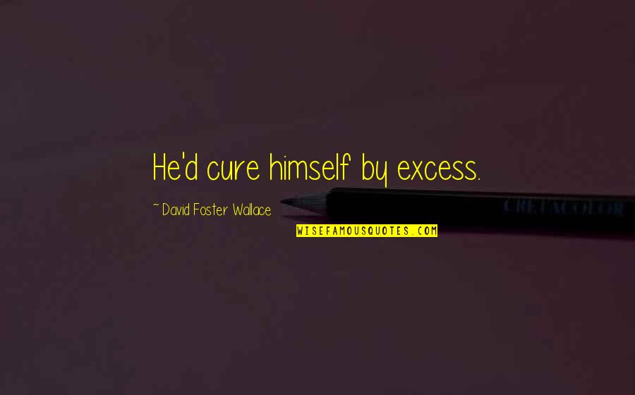 Businessballs Funny Quotes By David Foster Wallace: He'd cure himself by excess.