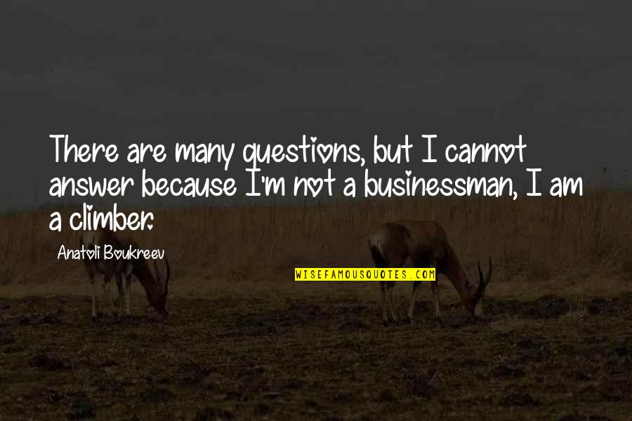 Businessman Quotes By Anatoli Boukreev: There are many questions, but I cannot answer