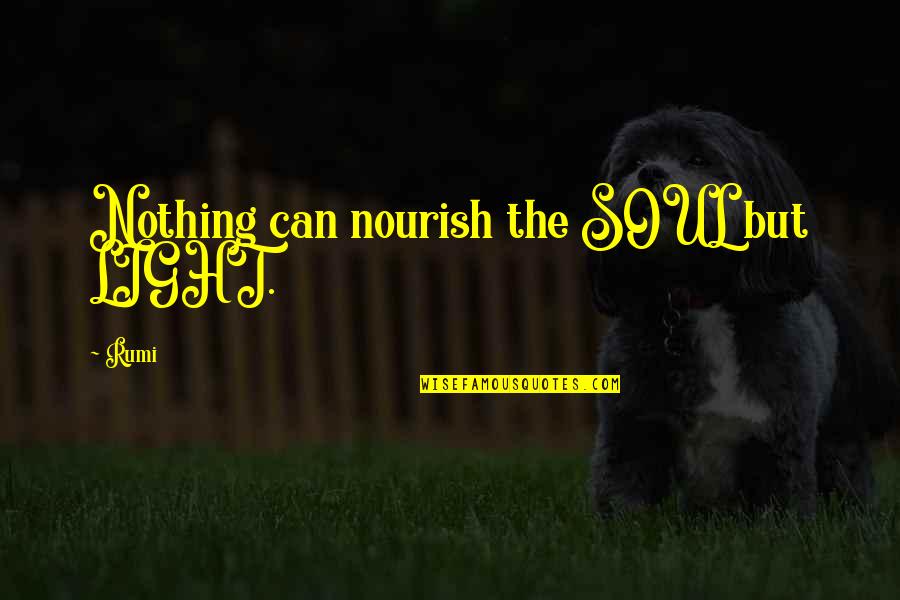 Busks Quotes By Rumi: Nothing can nourish the SOUL but LIGHT.