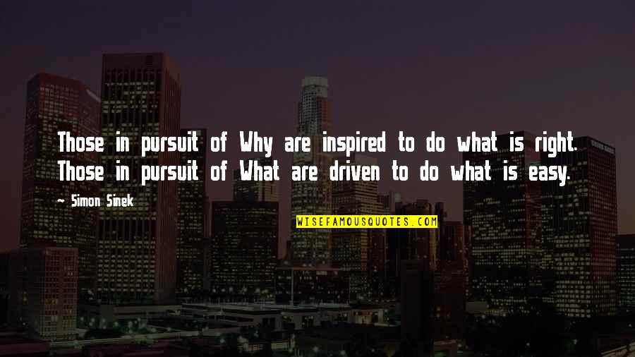 Busmans Friend Quotes By Simon Sinek: Those in pursuit of Why are inspired to