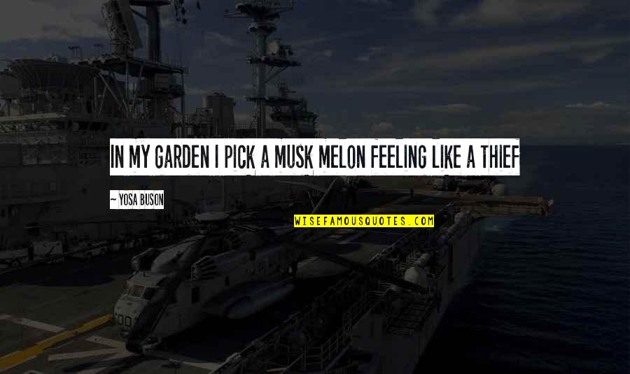 Buson Quotes By Yosa Buson: In my garden I pick a musk melon