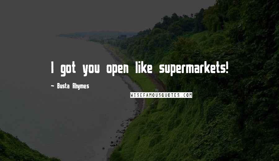 Busta Rhymes quotes: I got you open like supermarkets!