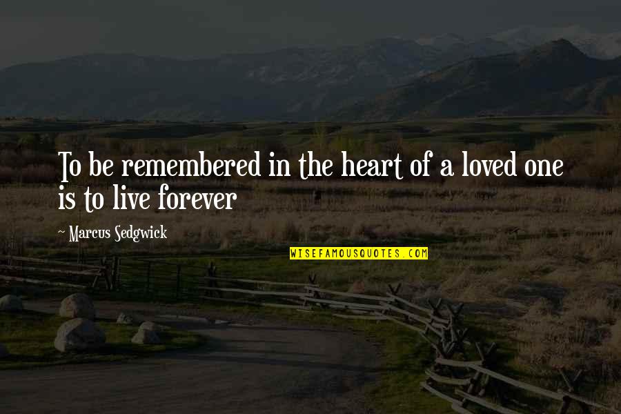 Buster Baxter Quotes By Marcus Sedgwick: To be remembered in the heart of a Buster Baxter Quotes By Marcus Sedgwick: To be remembered in the heart of a