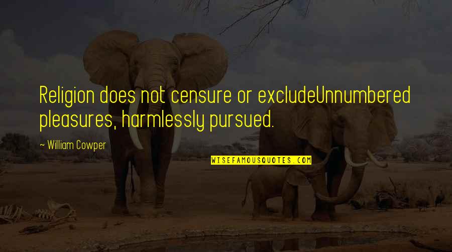 Bustline Combat Quotes By William Cowper: Religion does not censure or excludeUnnumbered pleasures, harmlessly