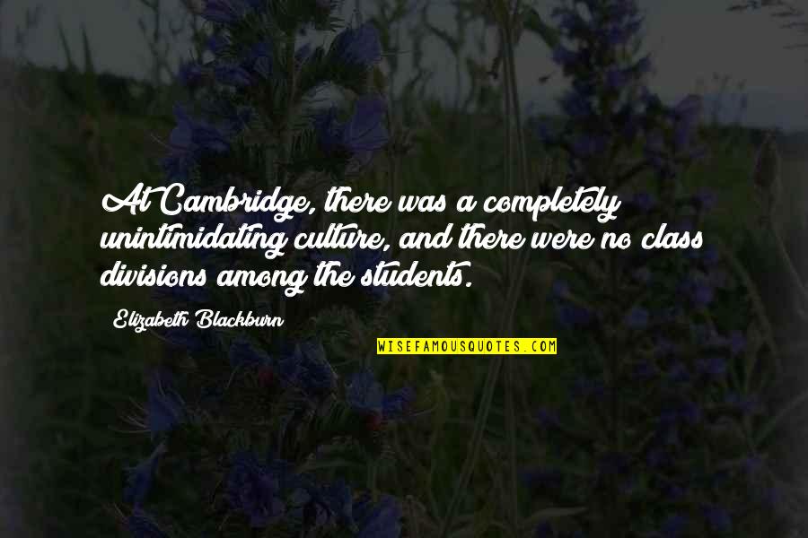 Bustoff Quotes By Elizabeth Blackburn: At Cambridge, there was a completely unintimidating culture, Bustoff Quotes By Elizabeth Blackburn: At Cambridge, there was a completely unintimidating culture,