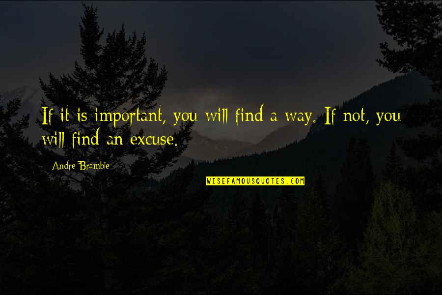 Busty Quotes By Andre Bramble: If it is important, you will find a