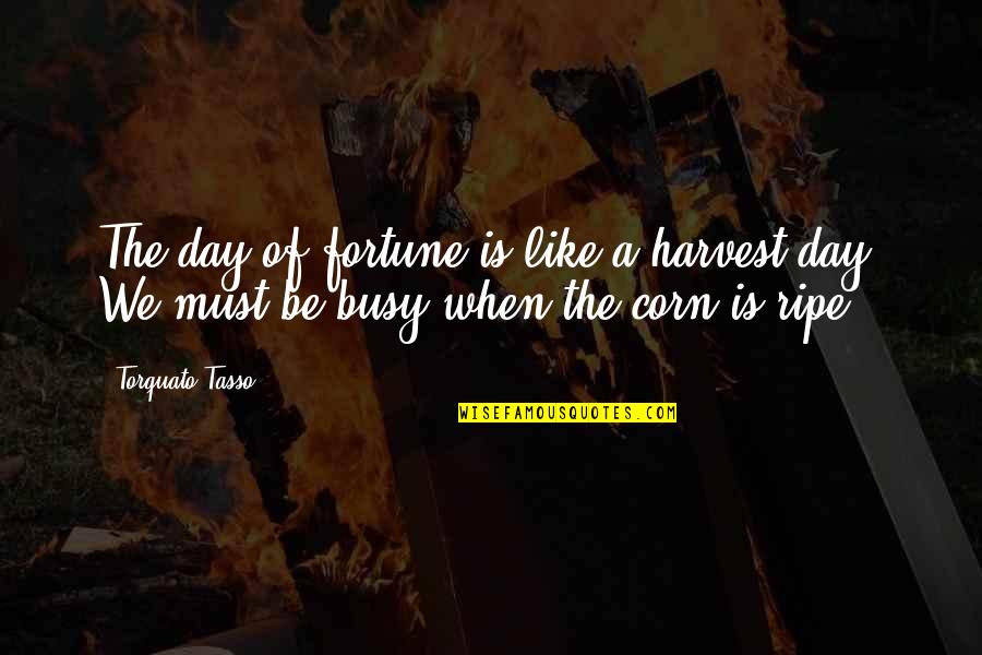 Busy All Day Quotes By Torquato Tasso: The day of fortune is like a harvest