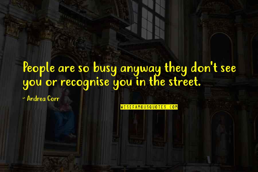 Busy People Quotes By Andrea Corr: People are so busy anyway they don't see