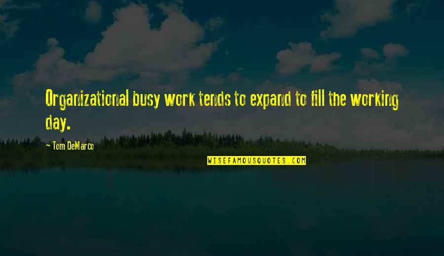 Busy Without Work Quotes By Tom DeMarco: Organizational busy work tends to expand to fill