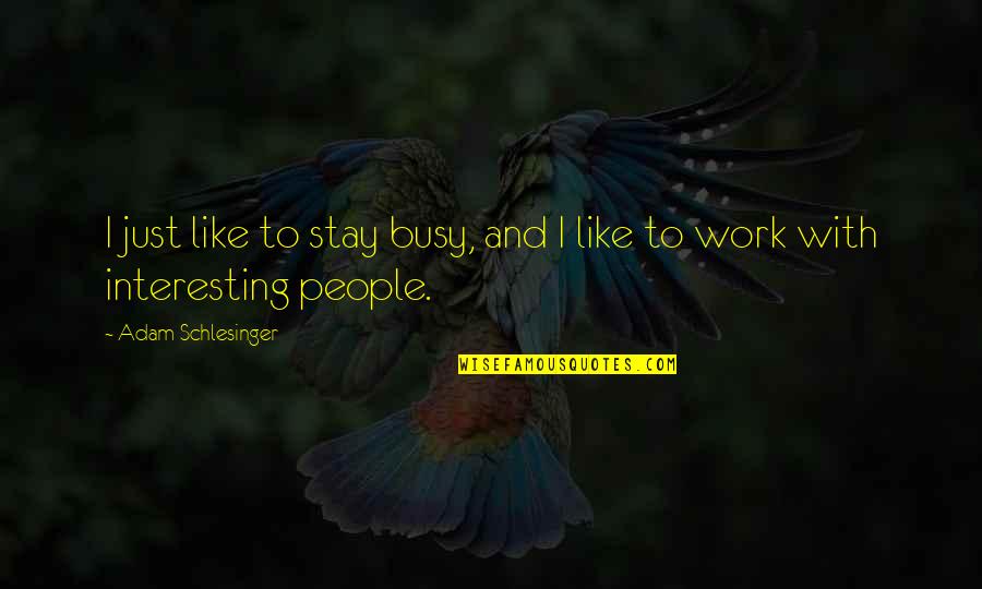 Busy Work Quotes By Adam Schlesinger: I just like to stay busy, and I