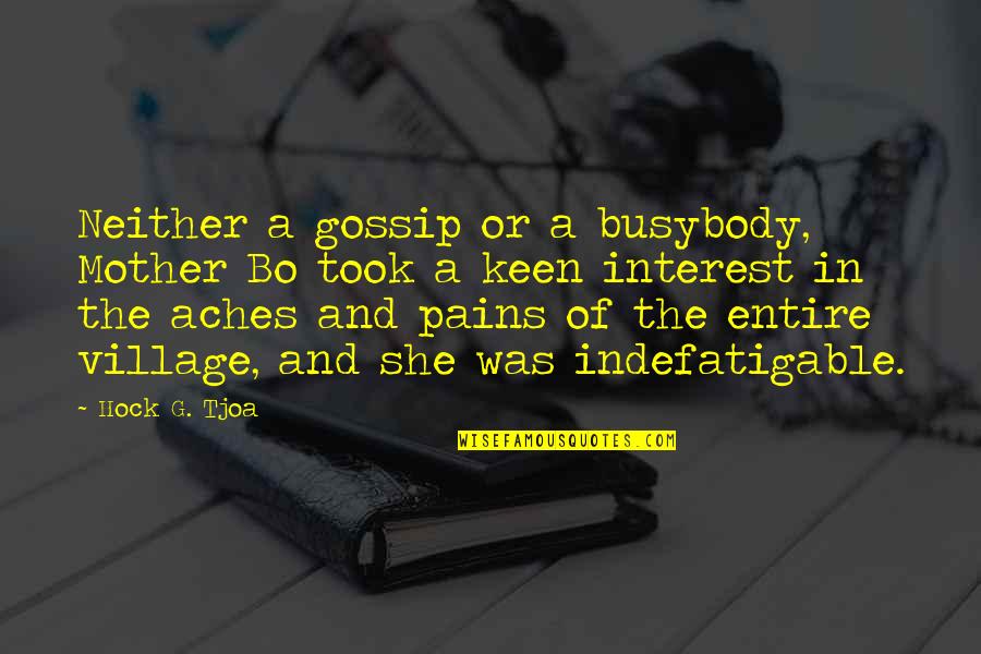 Busybody Quotes By Hock G. Tjoa: Neither a gossip or a busybody, Mother Bo
