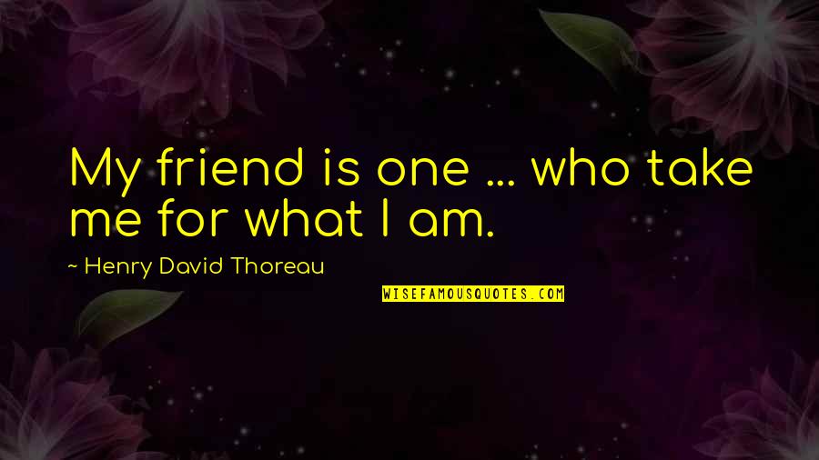 But Cute Friendship Quotes By Henry David Thoreau: My friend is one ... who take me