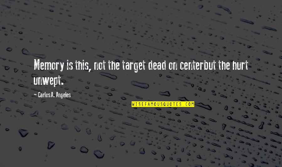 But Hurt Quotes By Carlos A. Angeles: Memory is this, not the target dead on