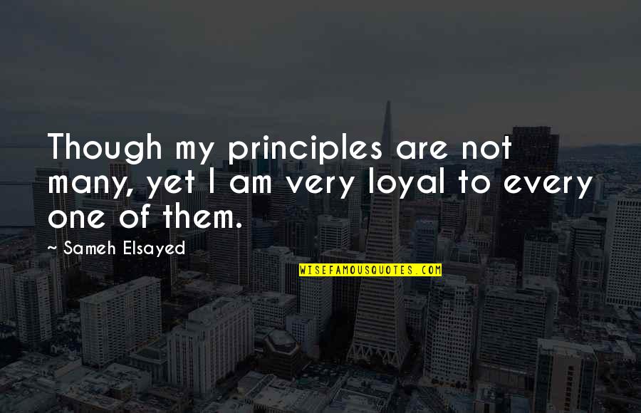 But I'm Only Human Quotes By Sameh Elsayed: Though my principles are not many, yet I
