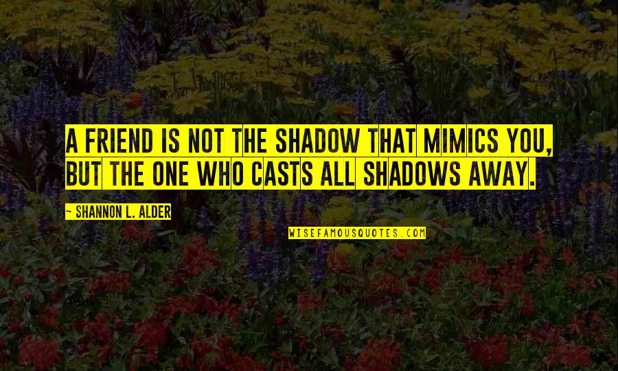 But Loving You Quotes By Shannon L. Alder: A friend is not the shadow that mimics