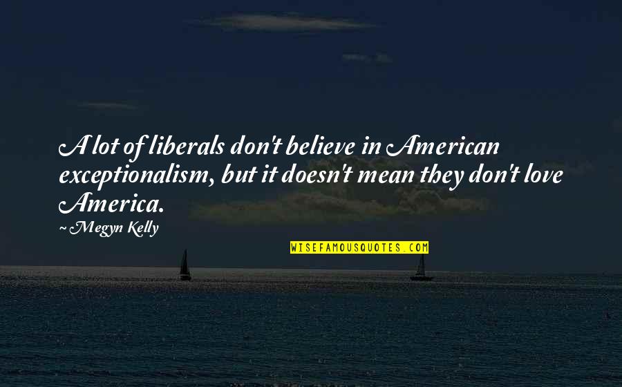 But Mean Love Quotes By Megyn Kelly: A lot of liberals don't believe in American