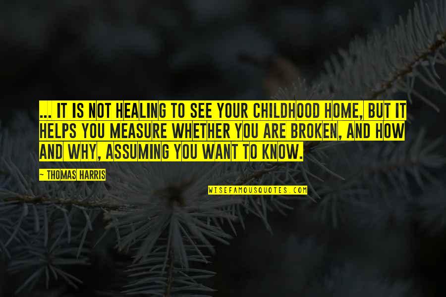 But Not Broken Quotes By Thomas Harris: ... It is not healing to see your