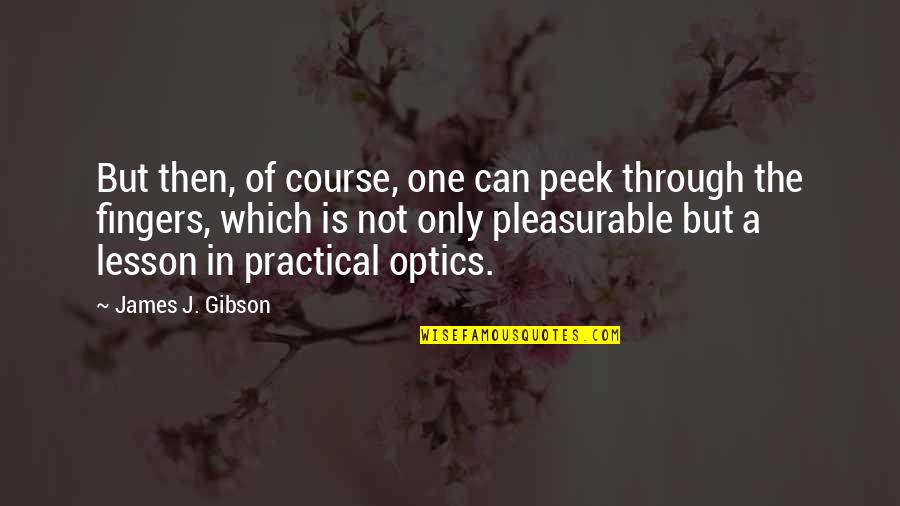 But Practical Quotes By James J. Gibson: But then, of course, one can peek through